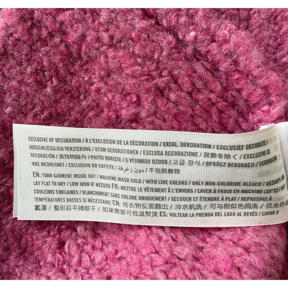 Abercrombie & Fitch Pink Wool Blend Knit Balloon Sleeve Crewneck Sweater Small - Picture 11 of 13